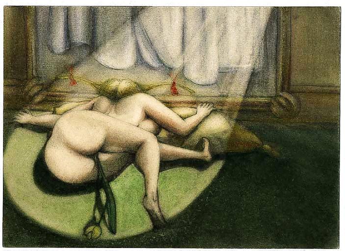 13P Painted EroPorn Art 29 - Artist N.N. (4) c. 1930 for raudy