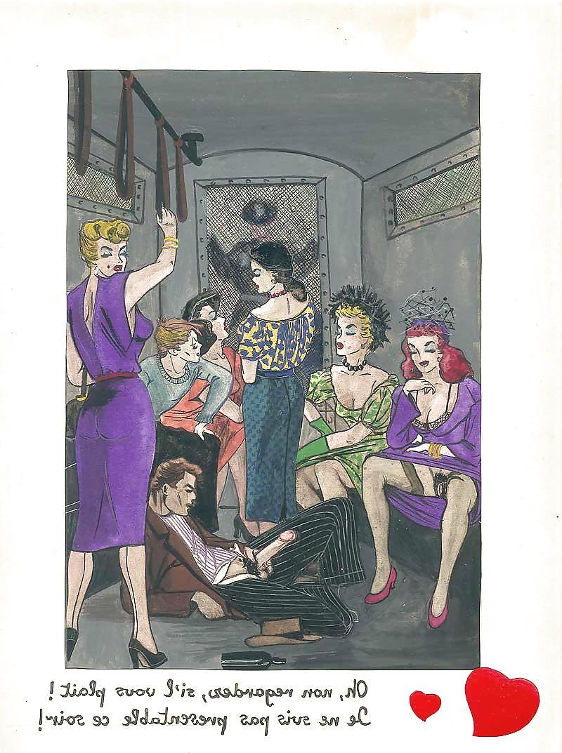 12P Them. Drawn Ero Art 6 - French Postcards (4) for WALKINGWITH