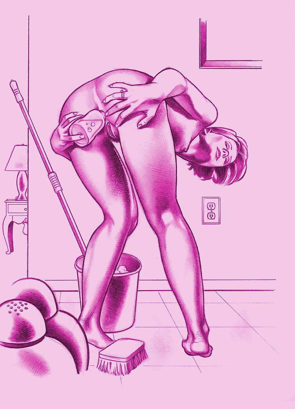 25P Sammlung gezeichneter Kunst von Ehefrauen und Müttern