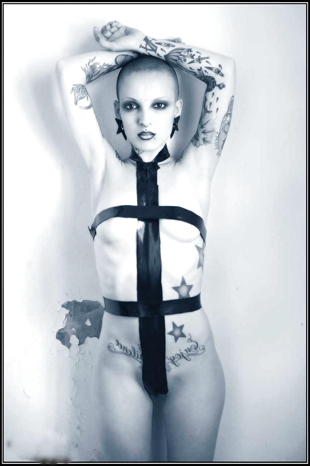 13P Sexy Skin-Punk Girl with Tattoos - PunXXX