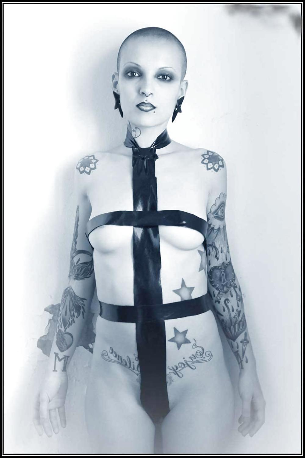 13P Sexy Skin-Punk Girl with Tattoos - PunXXX