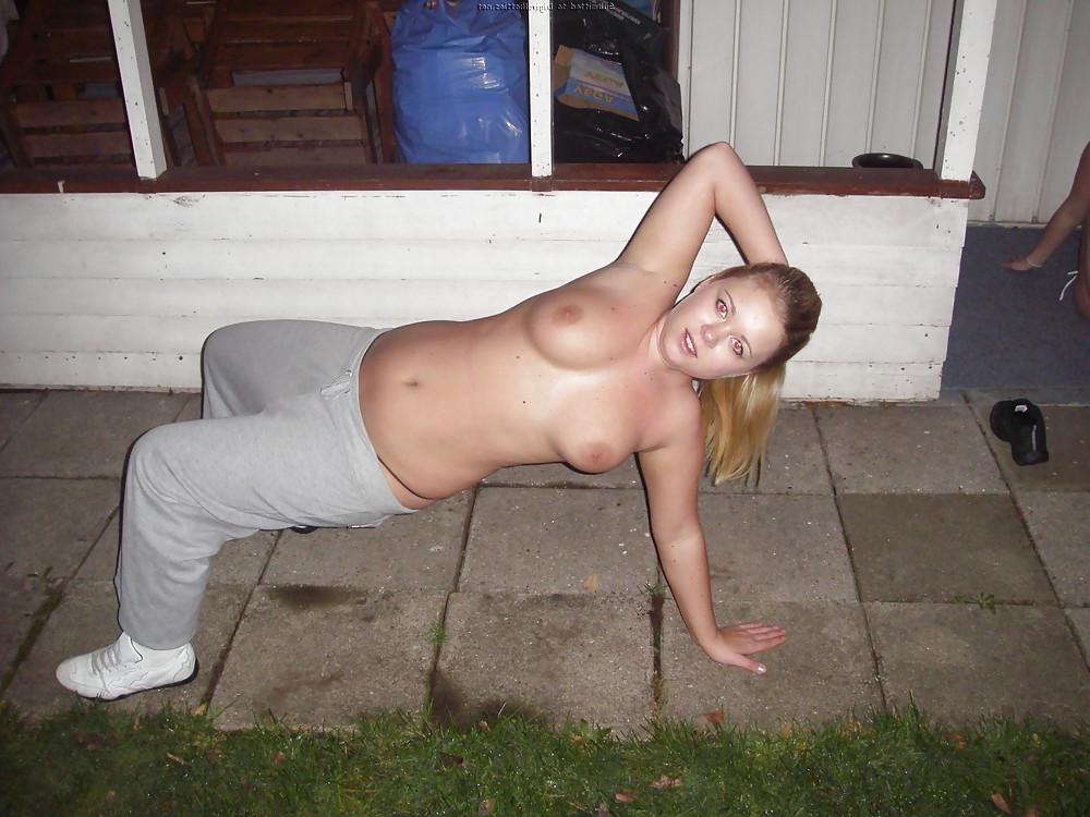 25P Blonde Chubby Outdoors