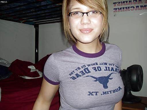 18P Fantastic blonde chick with glasses.