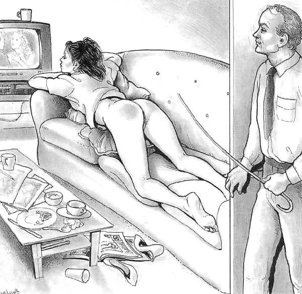 25P Them. Drawn Porn Art 15 - Spanking (3)  by Paula Meadows