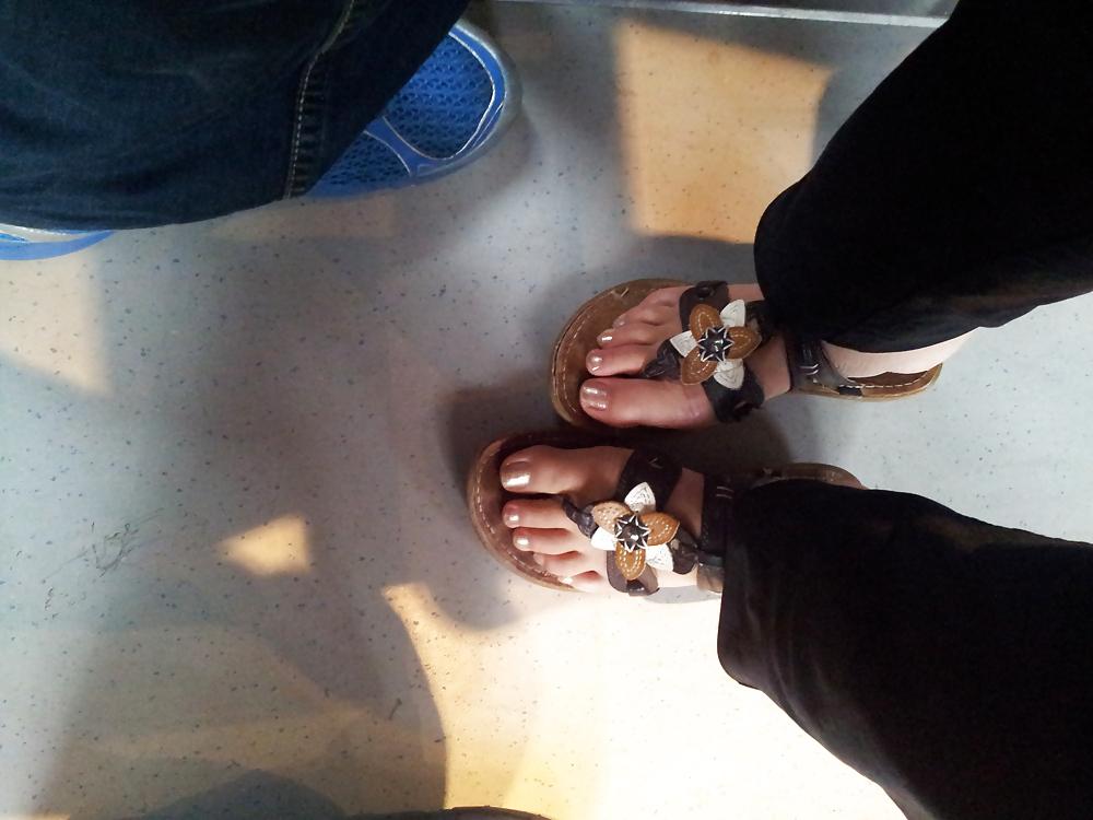 25P Candid feet annie train