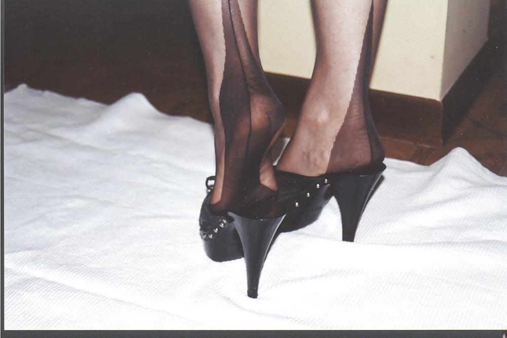 25P My Feet and Legs in Seamed Stockings!!!