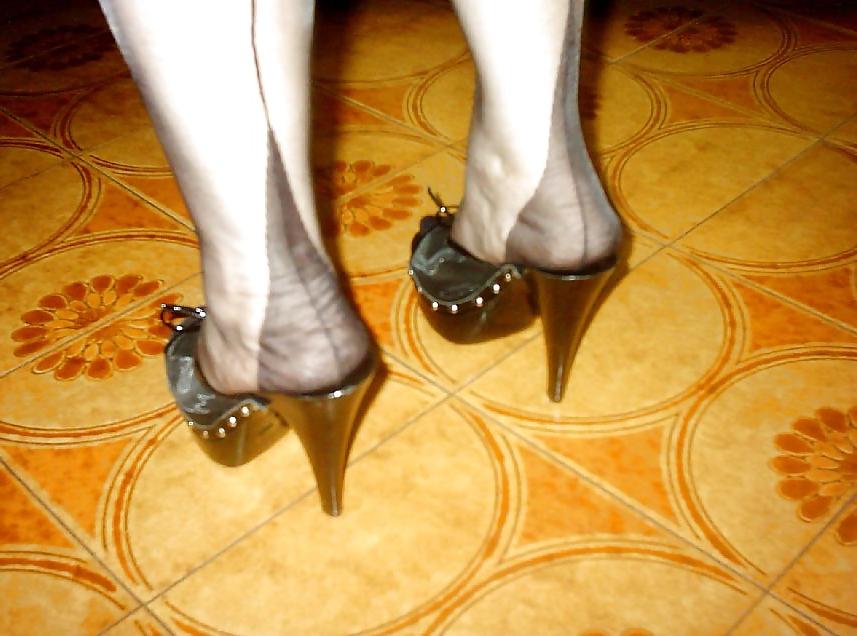 25P My Feet and Legs in Seamed Stockings!!!