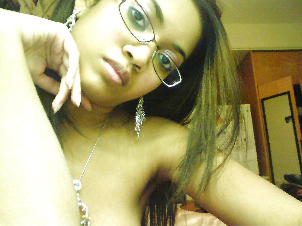 25P Sexy Black Chick With Glasses