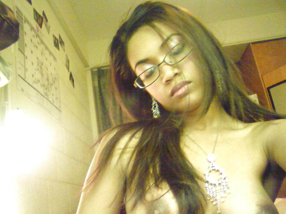 25P Sexy Black Chick With Glasses