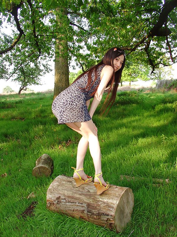 10P British chinese girl nude in public park
