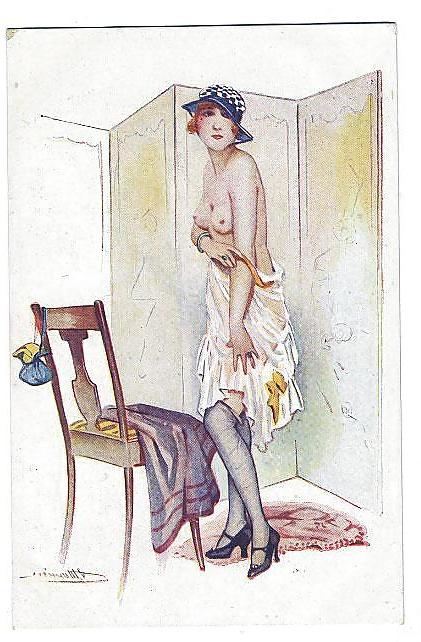 8P Thematic Drawn Ero Art 5 - French Postcards (3) for MinxGirl