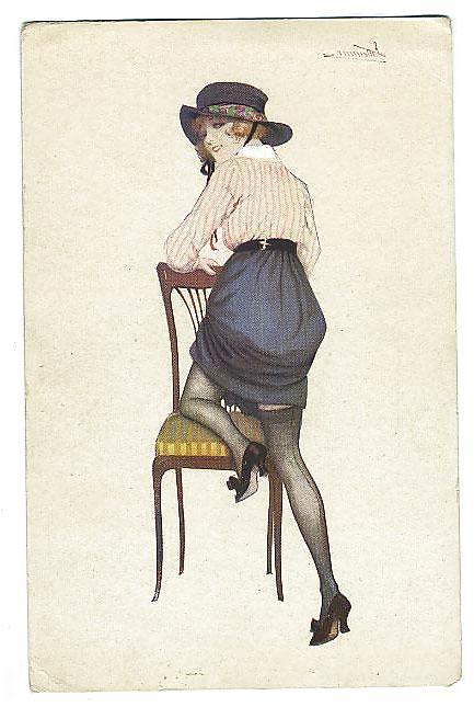 8P Thematic Drawn Ero Art 5 - French Postcards (3) for MinxGirl