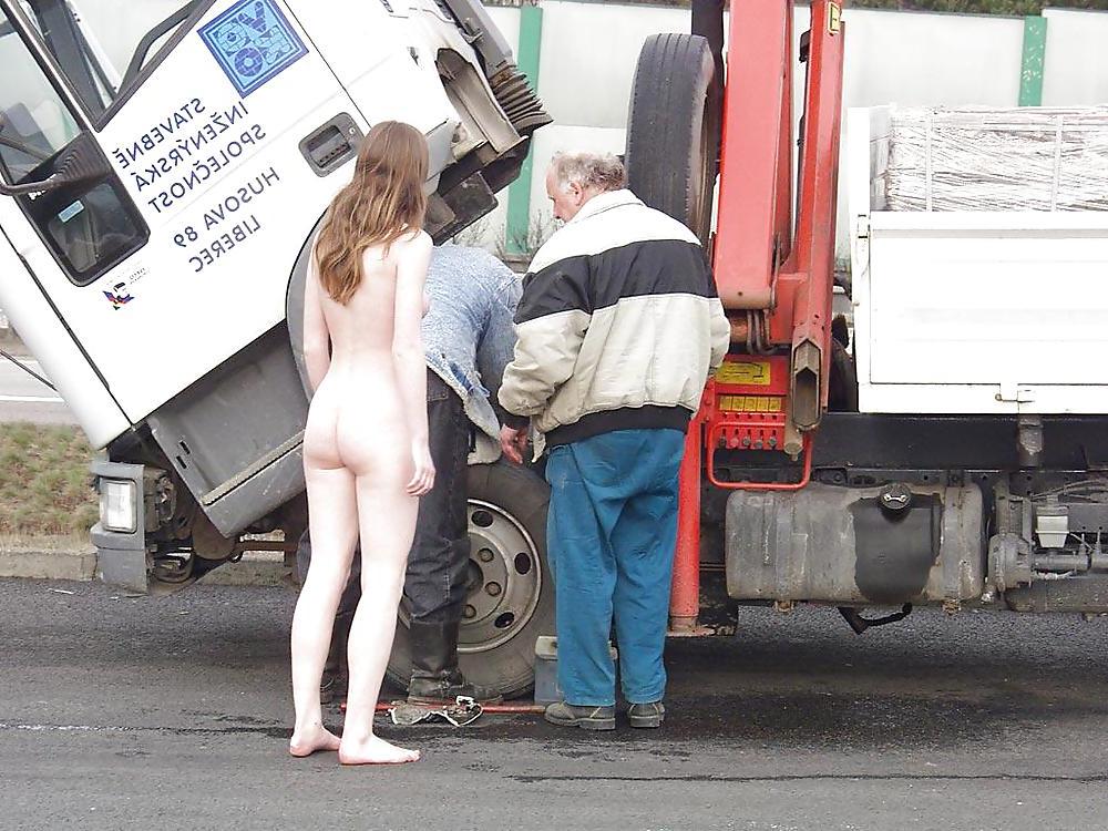 20P Czeck girl walking nude in public - N. C. 