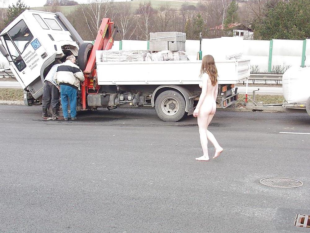 20P Czeck girl walking nude in public - N. C. 
