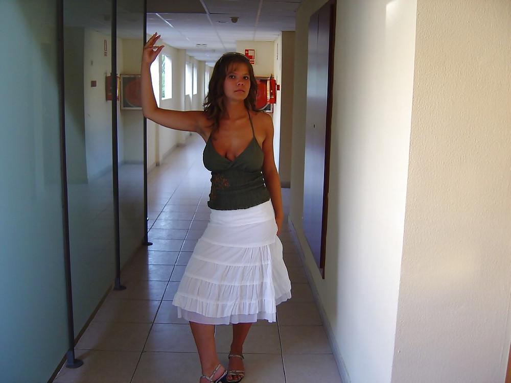 25P Cute brunette on the beach
