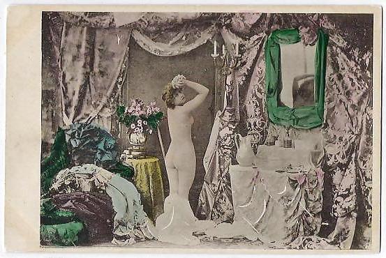 21P Vintage Erotic Photo Art 19 - Girls and Mirror