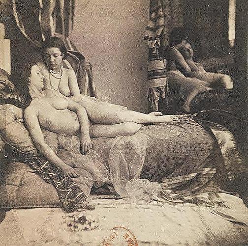 21P Vintage Erotic Photo Art 19 - Girls and Mirror