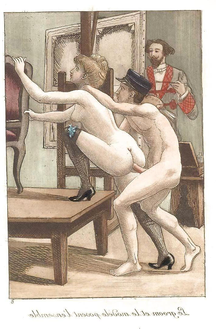 11P Them. Drawn Porn Art 19 - French Postcards 6