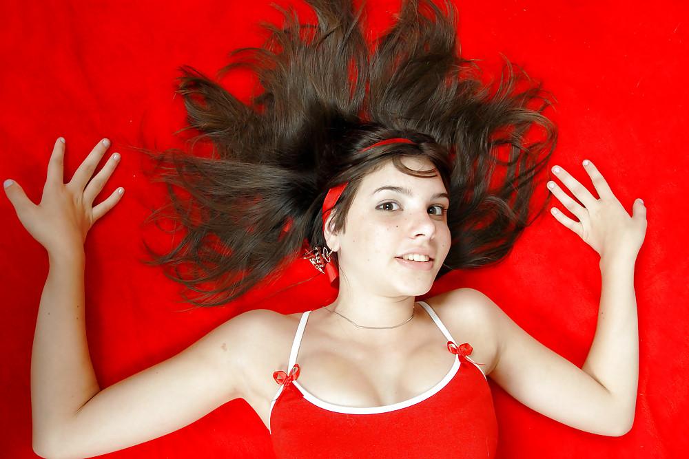 24P Cute Teen Girl In Red Underwear