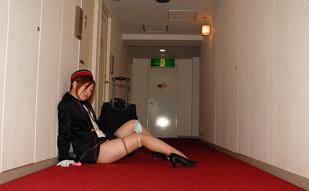 12P Japanese hotel staff flashing in public