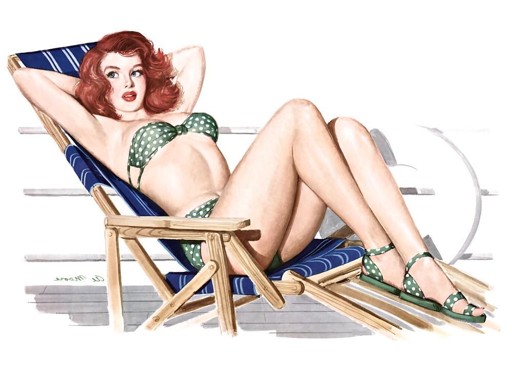 25P Vintage Pin Up Art