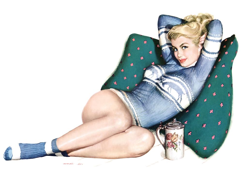 25P Vintage Pin Up Art