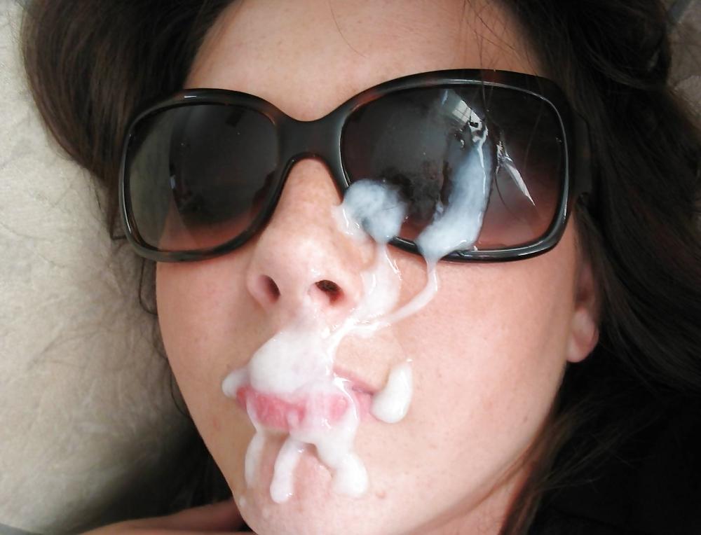 25P Cummed on amateurs glasses