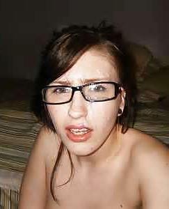 25P Cummed on amateurs glasses