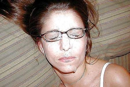 25P Cummed on amateurs glasses
