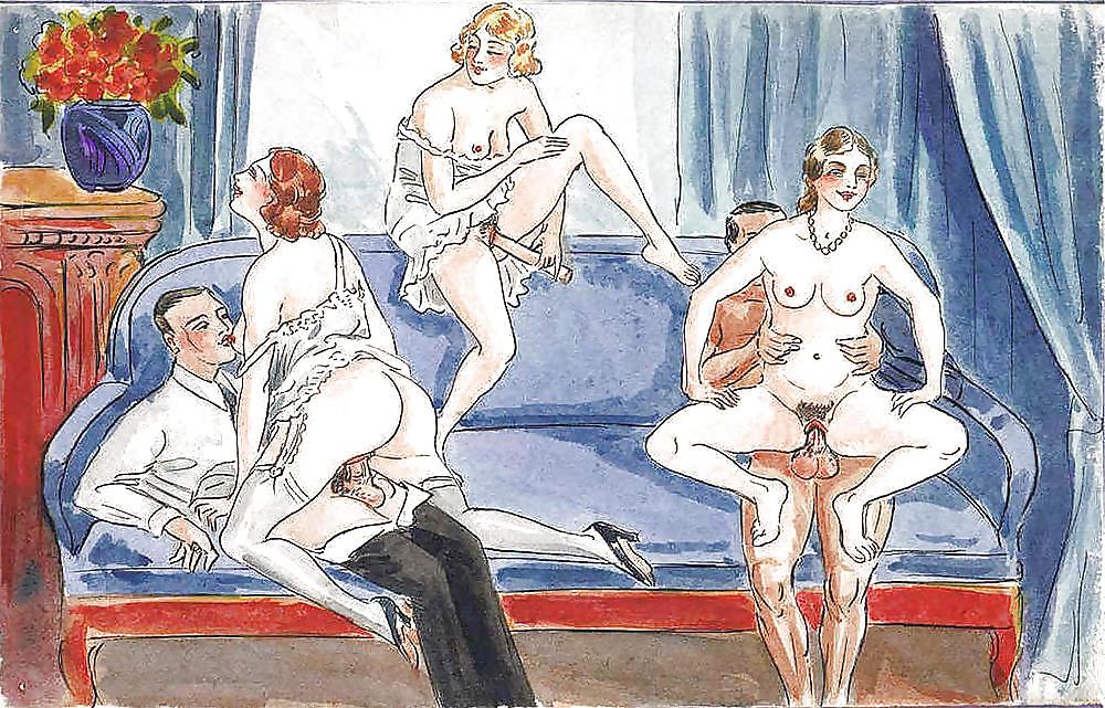 9P Them. Drawn Porn Art 17 - High Society Pleasures c. 1925