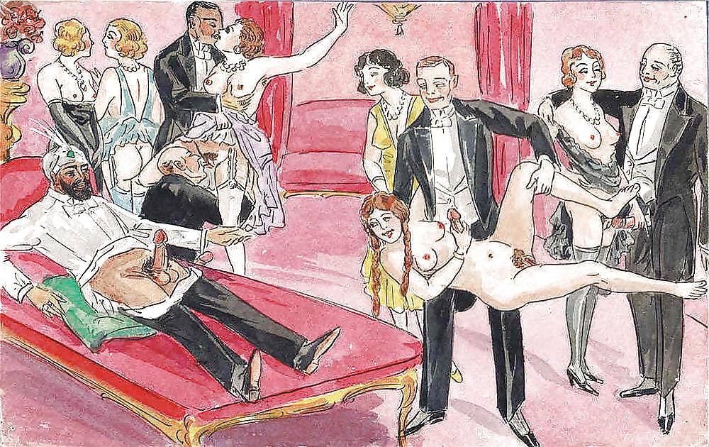 9P Them. Drawn Porn Art 17 - High Society Pleasures c. 1925