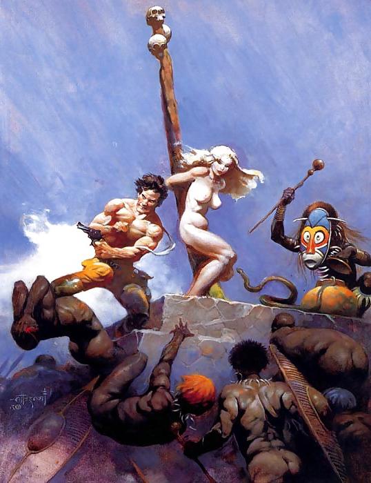 24P Erotic Fantasy Art 7 - Frank Frazetta