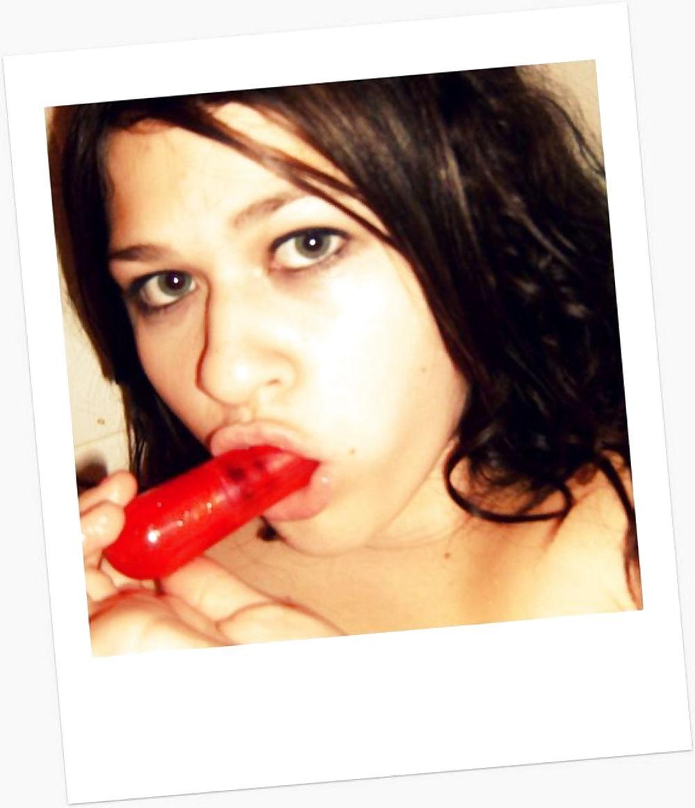 25P Chubby teen girl playing with dick and dildo
