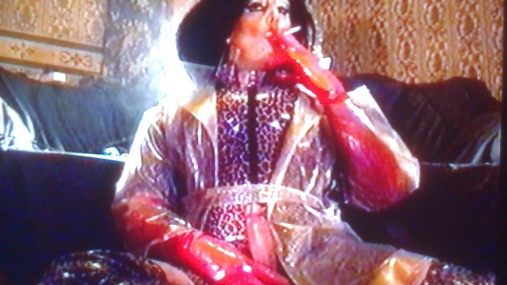 24P Clear PVC mac n leopard smoking wank