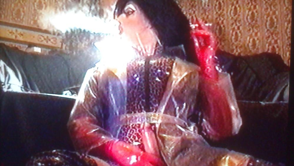 24P Clear PVC mac n leopard smoking wank