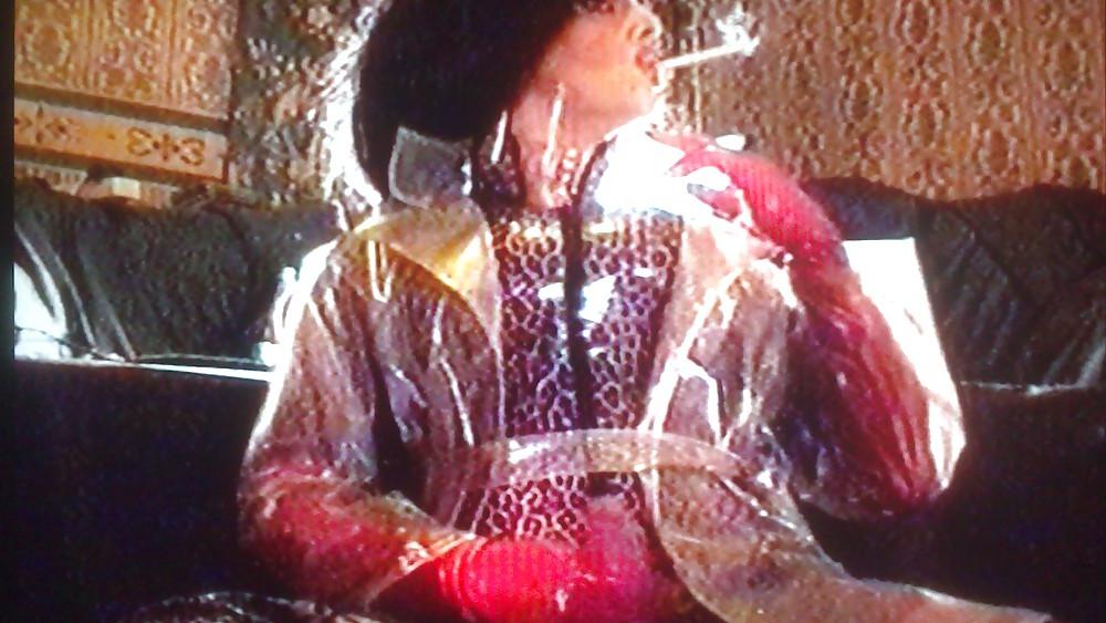 24P Clear PVC mac n leopard smoking wank