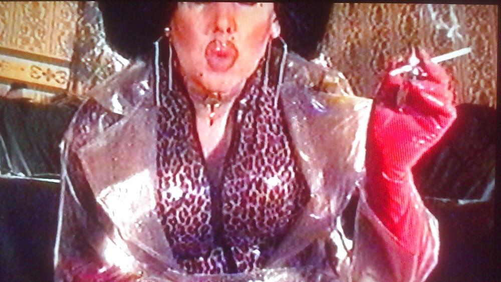 24P Clear PVC mac n leopard smoking wank
