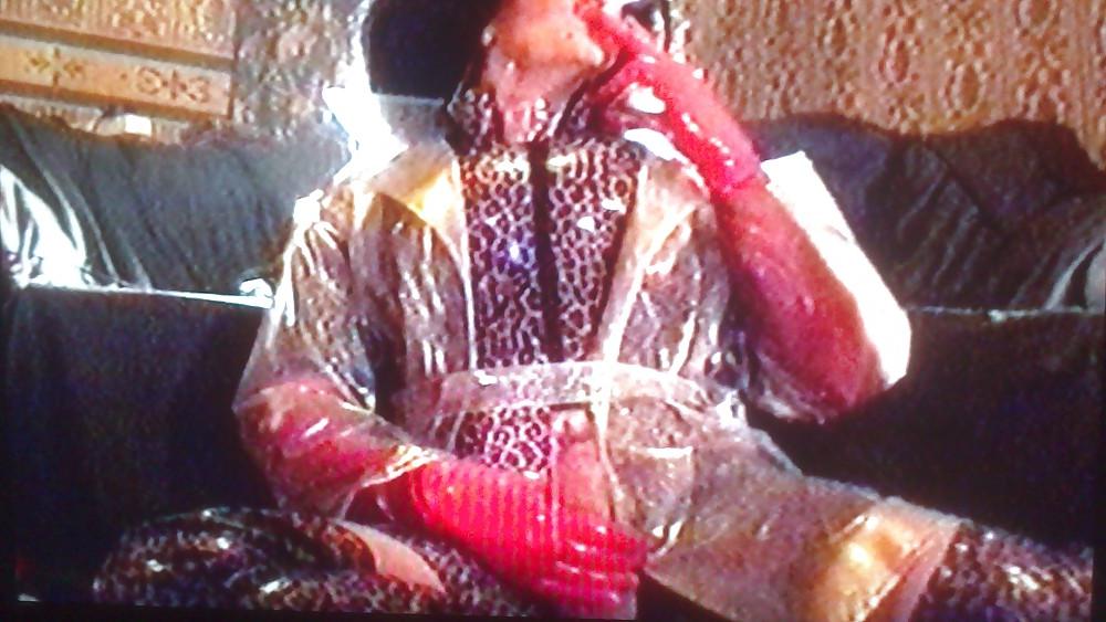 24P Clear PVC mac n leopard smoking wank