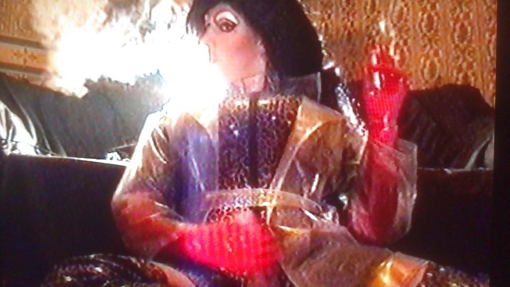24P Clear PVC mac n leopard smoking wank