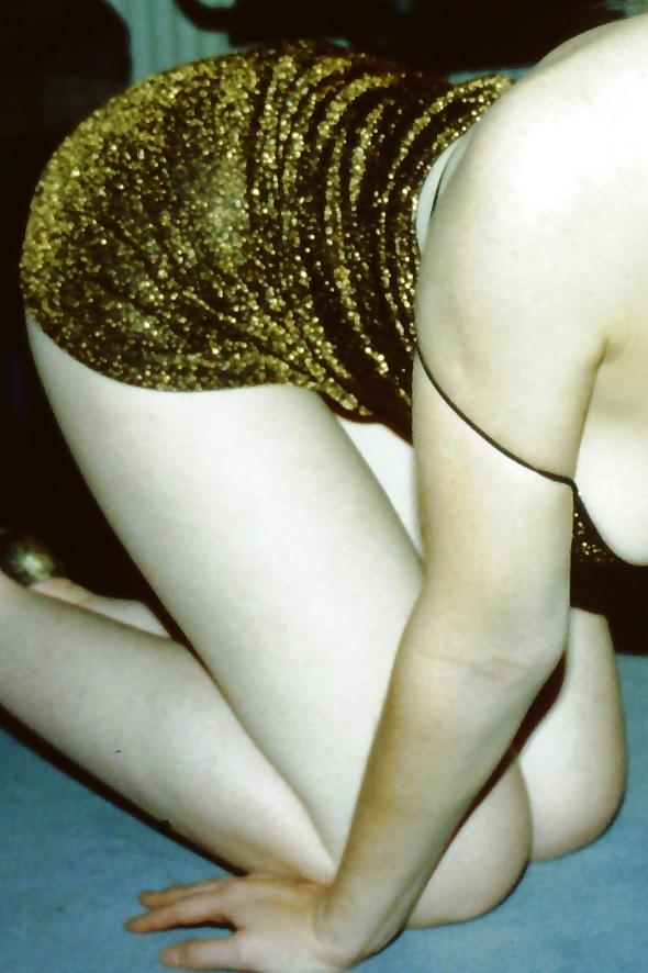 15P SAG - Young Bitch's Tits In Gold Spaghetti Straps Dress 07