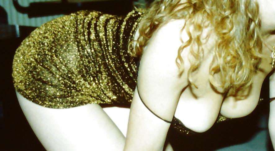 15P SAG - Young Bitch's Tits In Gold Spaghetti Straps Dress 07