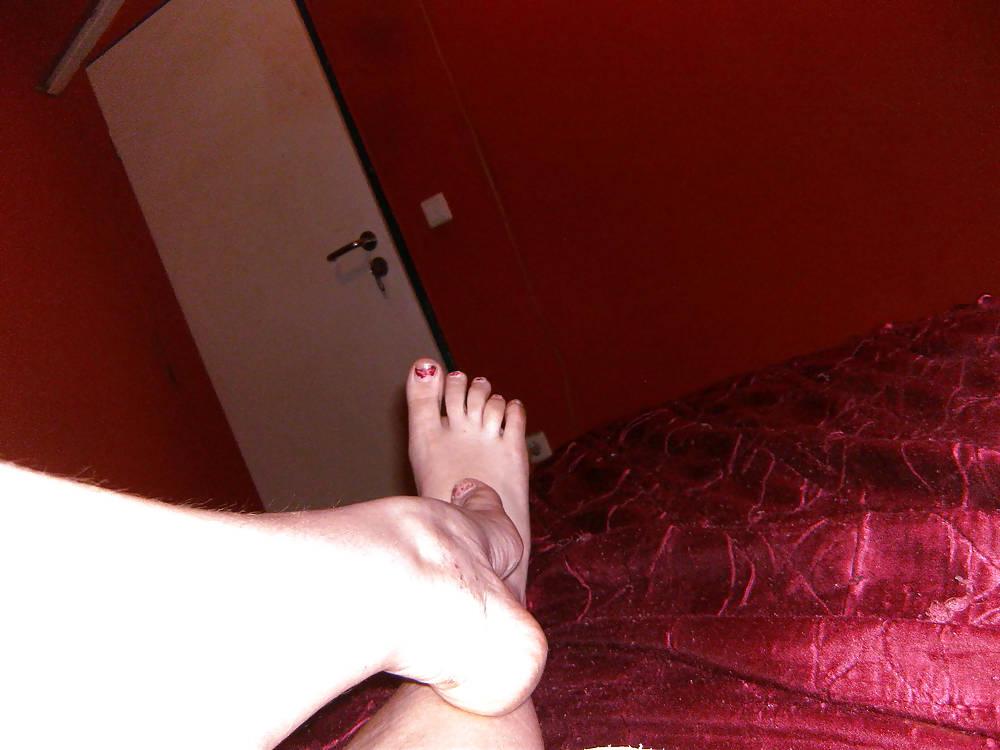 9P Galena 's Feet - Foot model spreads curls toes shows soles