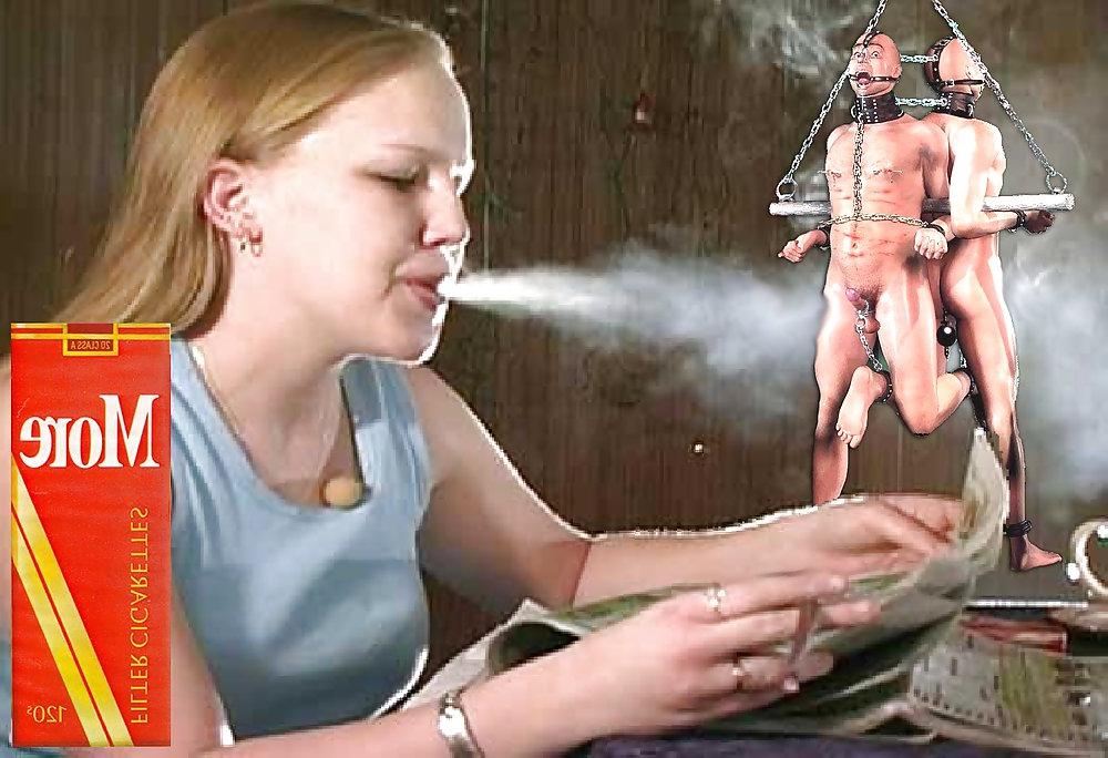 19P Slaves in Mistress' More 120's Cigarette Fetish Art