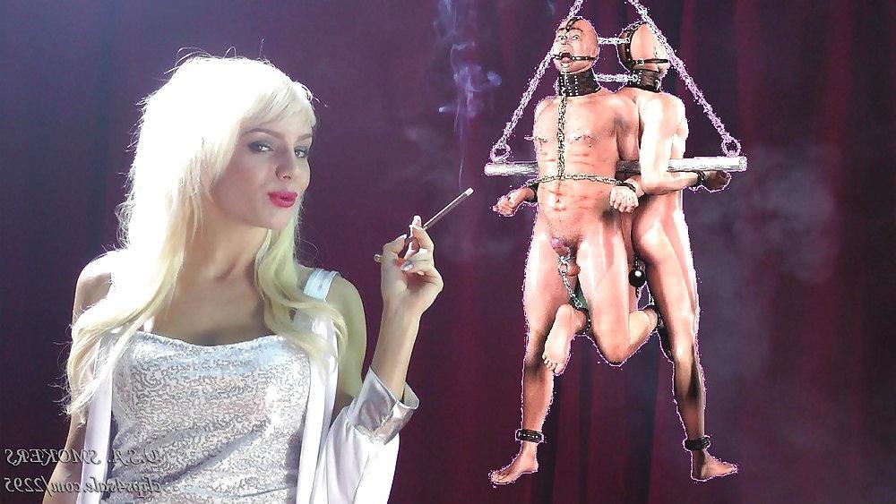19P Slaves in Mistress' More 120's Cigarette Fetish Art