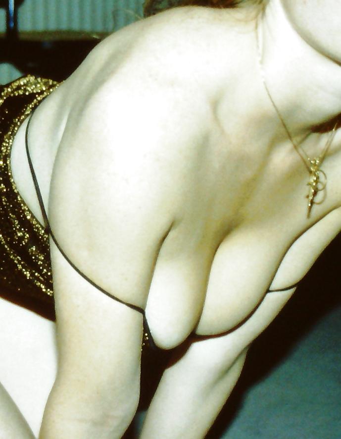15P SAG - Young Bitch's Tits In Gold Spaghetti Straps Dress 08