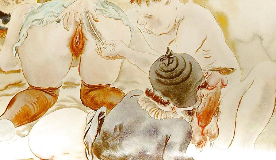 9P Painted EroPorn Art 112 - Artist N.N. (9)  c. 1930