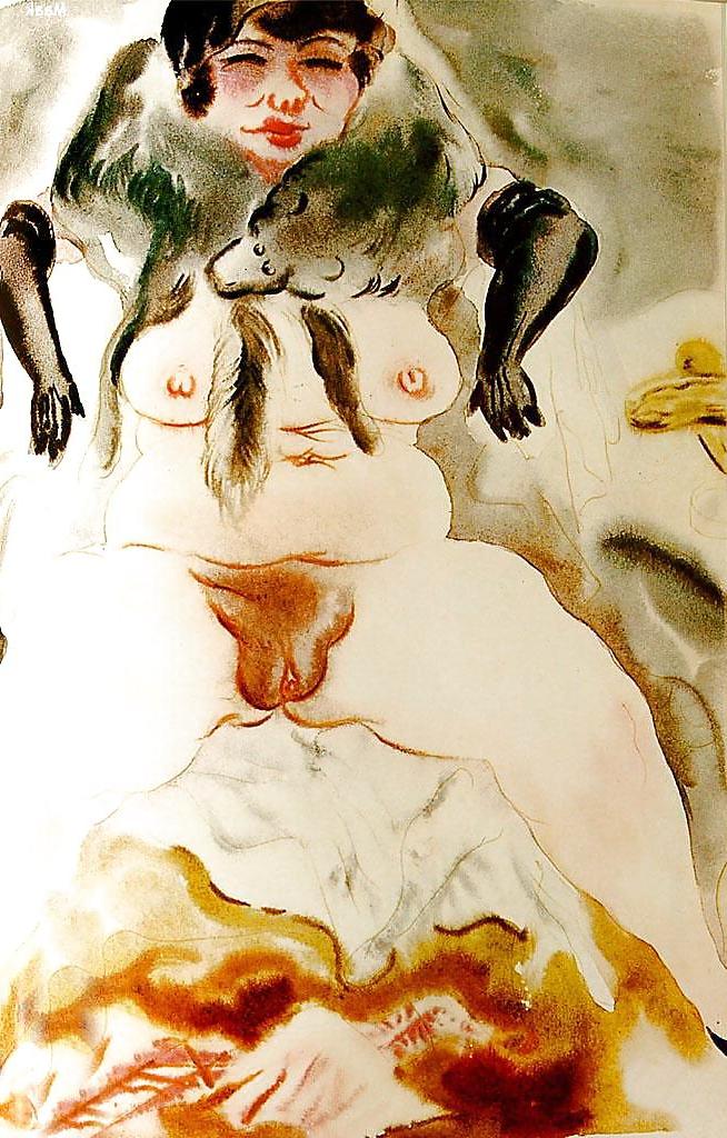 9P Painted EroPorn Art 112 - Artist N.N. (9)  c. 1930