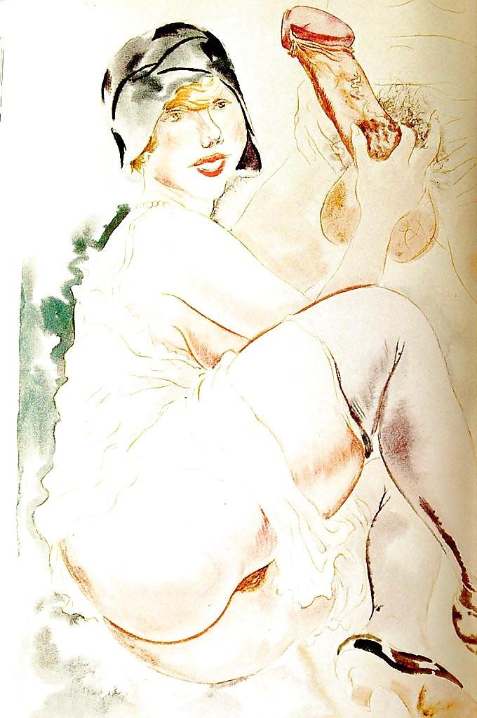 9P Painted EroPorn Art 112 - Artist N.N. (9)  c. 1930