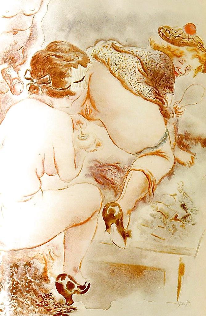 9P Painted EroPorn Art 112 - Artist N.N. (9)  c. 1930
