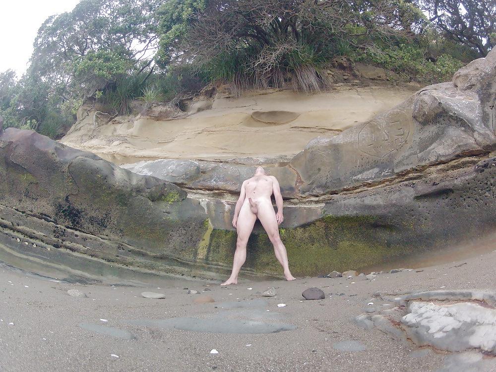 11P Naked with a hardon in public places...